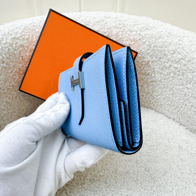 Hermes Bearn Mini Wallet in Blue Celeste Epsom Leather and PHW