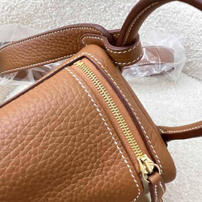 [Local Full Set - W Stamp] Hermes Mini Lindy in Gold Clemence Leather and GHW