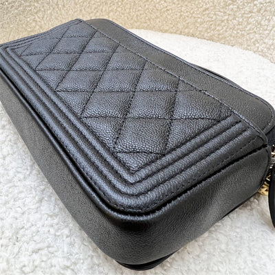 Chanel Boy Clutch on Chain WOC in Black Caviar AGHW