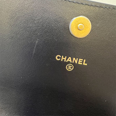 Chanel Boy Clutch on Chain WOC in Black Caviar AGHW