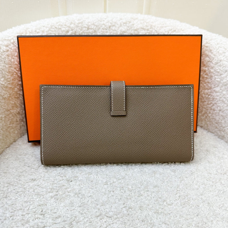 Hermes Bearn Long Bifold Wallet in Etoupe Epsom Leather and PHW