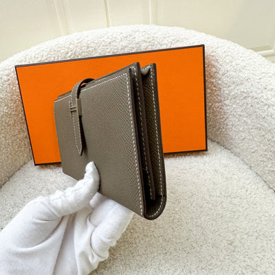 Hermes Bearn Long Bifold Wallet in Etoupe Epsom Leather and PHW