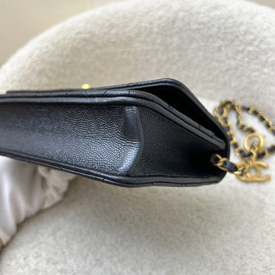 Chanel 23B Adjustable Chain Wallet On Chain WOC in Iridescent Black Caviar and AGHW (AP3479)