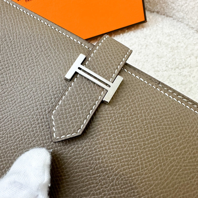 Hermes Bearn Long Bifold Wallet in Etoupe Epsom Leather and PHW