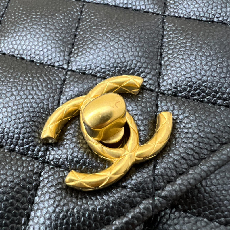 Chanel 23B Adjustable Chain Wallet On Chain WOC in Iridescent Black Caviar and AGHW (AP3479)