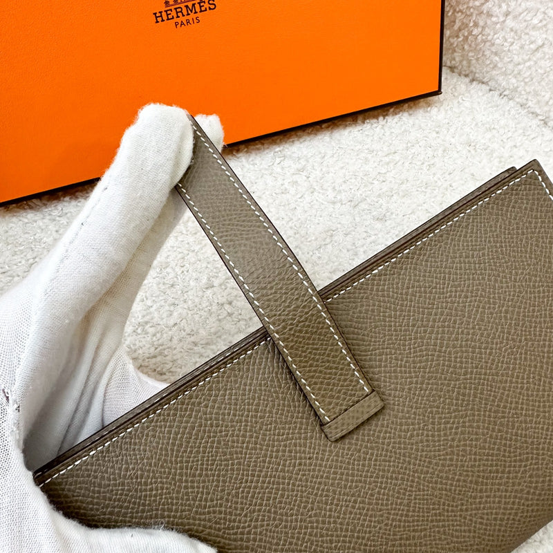 Hermes Bearn Long Bifold Wallet in Etoupe Epsom Leather and PHW