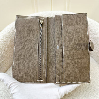 Hermes Bearn Long Bifold Wallet in Etoupe Epsom Leather and PHW