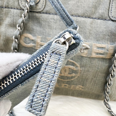 Chanel Small / Medium Deauville Tote in 23S Blue Denim and SHW (Model: AS3257)