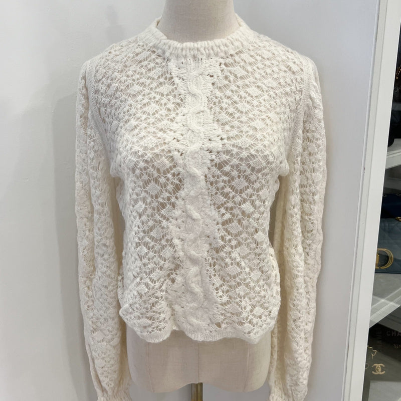 Chanel 23K Runway Pullover in White Alpaca and Polyamide (Model: P75692)