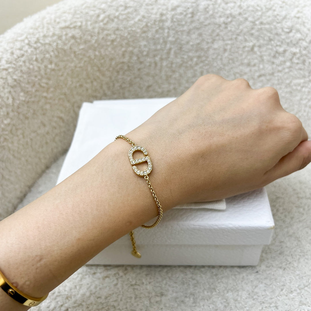 Dior Petit CD Bracelet with Crystals in GHW – Brands Lover