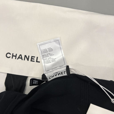 Chanel 24B Long Sleeves Open Back Blouse / Top in Black Viscose and Polyester (Model: P77857)