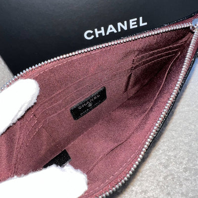 Chanel Classic Small O-Case / Pouch in Black Caviar and SHW