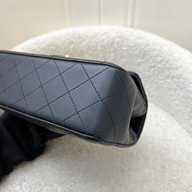 Chanel Classic Top Handle Mini Rectangle Flap in Black Lambskin and LGHW (Model: AS2431)