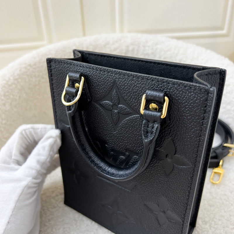 LV Petit Sac Plat in Black Empreinte Leather GHW