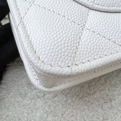 Chanel 25P Wallet on Chain WOC in White Caviar and LGHW (Model: AP4299)