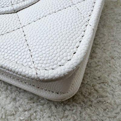 Chanel 25P Wallet on Chain WOC in White Caviar and LGHW (Model: AP4299)