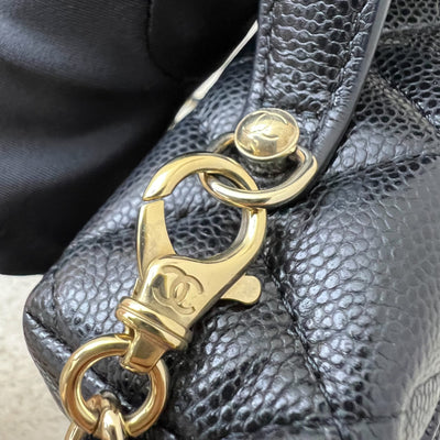 [Below Retail!] Chanel 25P Vanity / Clutch with Chain (LP Style Bag) in Black Caviar and LGHW (Model: AP4385)