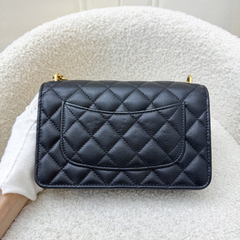 Chanel 24P Heart Adjustable Wallet on Chain WOC in Black Caviar and AGHW (Model: AP3201)