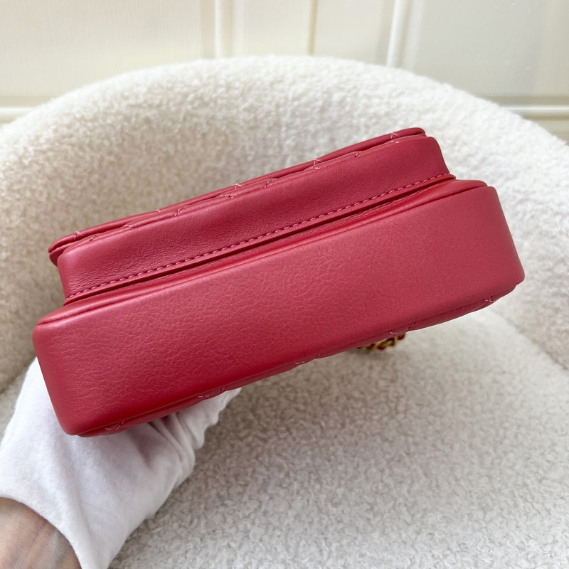 Chanel Seasonal Mini "Business Affinity" Flap in Red Calfskin and AGHW