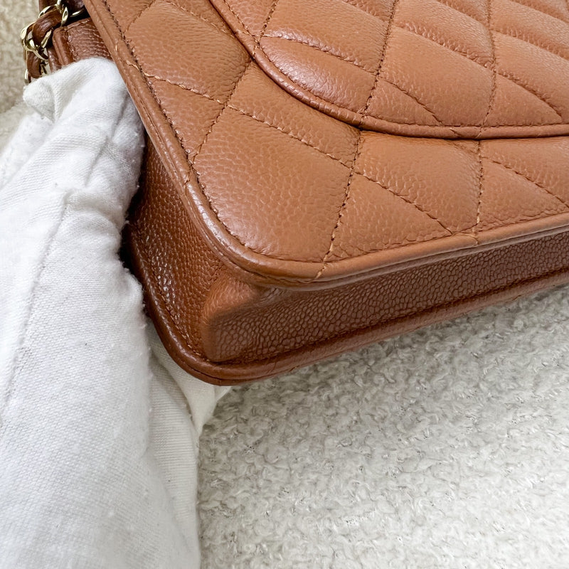 Chanel Classic Wallet on Chain WOC in 23A Toffee Brown Caviar and LGHW