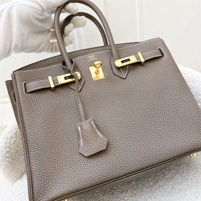 Hermes Birkin 25 in Etoupe Togo Leather and GHW