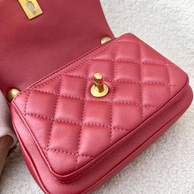 Chanel Seasonal Mini "Business Affinity" Flap in Red Calfskin and AGHW