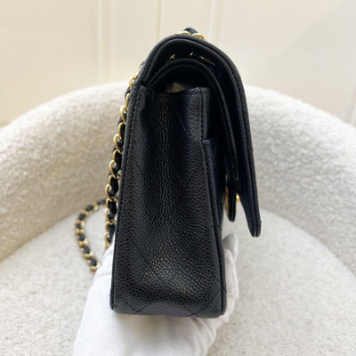 Chanel Medium Classic Flap CF in Black Caviar and GHW (Model: A01112)