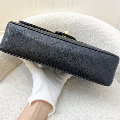 Chanel Medium Classic Flap CF in Black Caviar and GHW (Model: A01112)