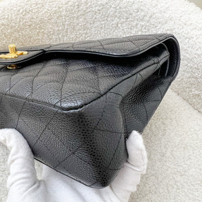 Chanel Medium Classic Flap CF in Black Caviar and GHW (Model: A01112)