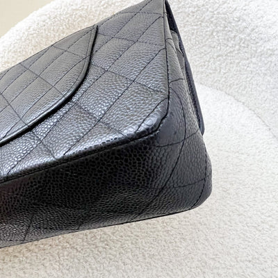 Chanel Medium Classic Flap CF in Black Caviar and GHW (Model: A01112)