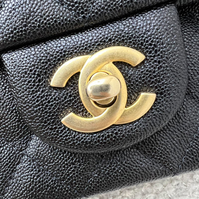 Chanel Top Handle Mini Rectangle Flap in 21S Black Caviar and AGHW