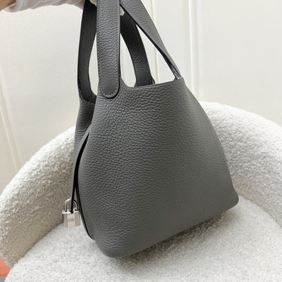 Hermes Picotin 18 in Gris Meyer Clemence Leather and PHW