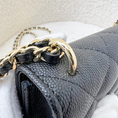 Chanel Seasonal 22A Mini Wallet on Chain WOC in Black Caviar GHW