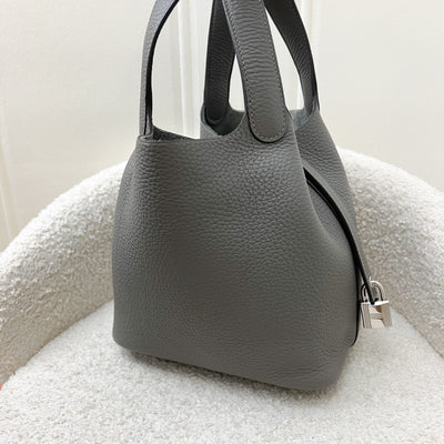 Hermes Picotin 18 in Gris Meyer Clemence Leather and PHW