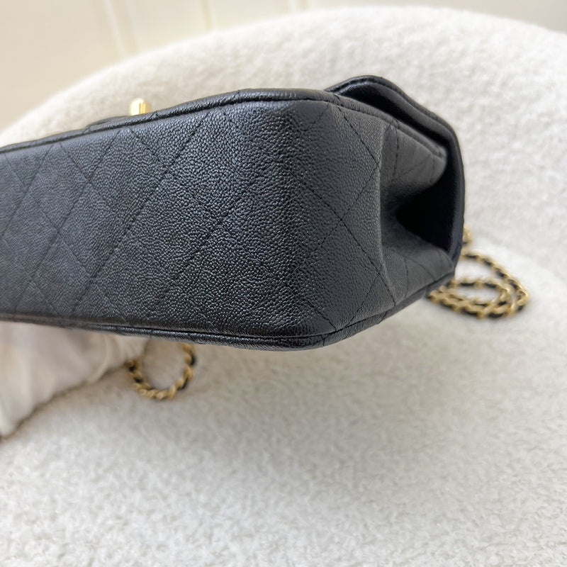 Chanel Top Handle Mini Rectangle Flap in 21S Black Caviar and AGHW