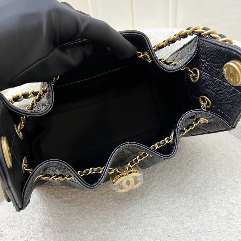 [Local Set - Nov 2025] Chanel 25 Mini Hobo Bag in Black Caviar and AGHW (Model: AS5631)