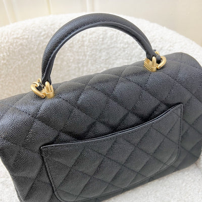 Chanel Top Handle Mini Rectangle Flap in 21S Black Caviar and AGHW