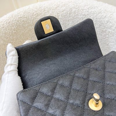 Chanel Top Handle Mini Rectangle Flap in 21S Black Caviar and AGHW