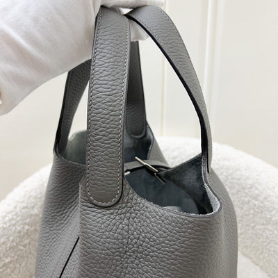 Hermes Picotin 18 in Gris Meyer Clemence Leather and PHW