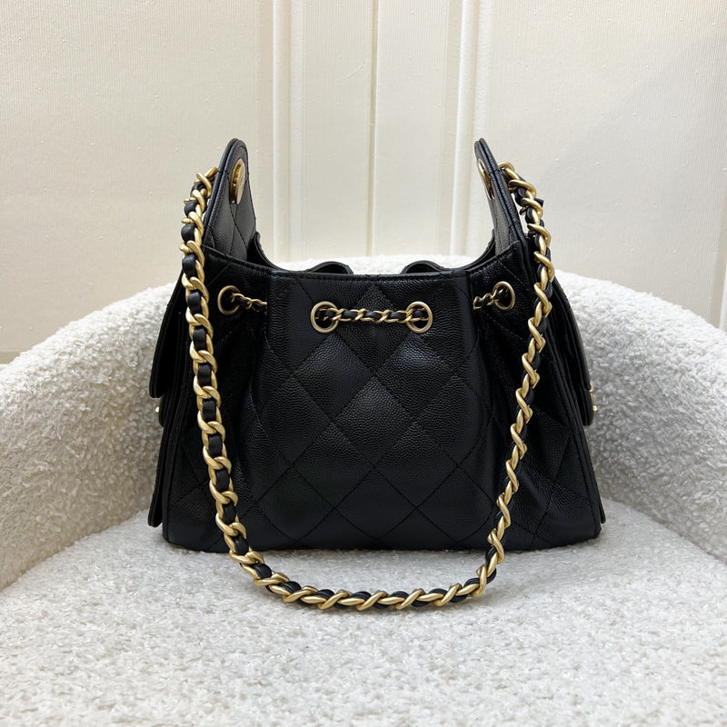 [Local Set - Nov 2025] Chanel 25 Mini Hobo Bag in Black Caviar and AGHW (Model: AS5631)