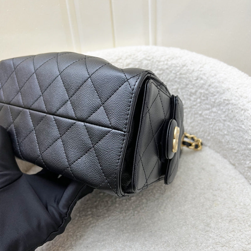 [Local Set - Nov 2025] Chanel 25 Mini Hobo Bag in Black Caviar and AGHW (Model: AS5631)
