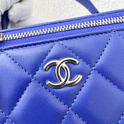 Chanel Top Handle Small Vanity in 21K Electric Blue Lambskin LGHW