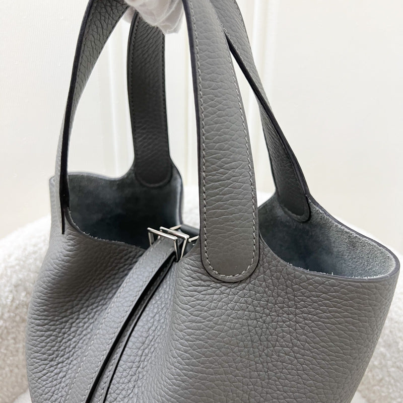 Hermes Picotin 18 in Gris Meyer Clemence Leather and PHW