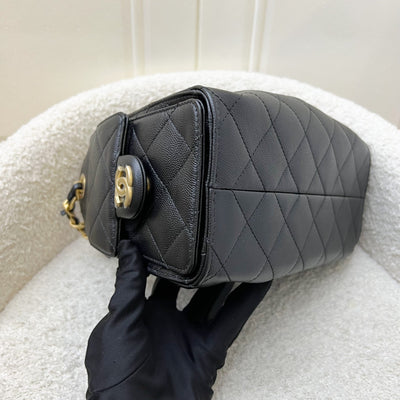 [Local Set - Nov 2025] Chanel 25 Mini Hobo Bag in Black Caviar and AGHW (Model: AS5631)