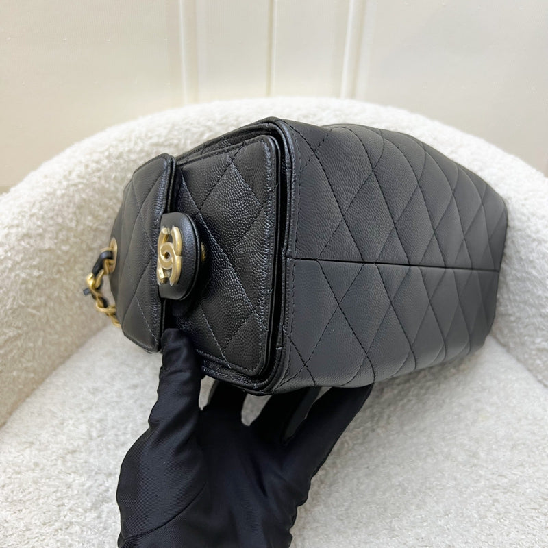 [Local Set - Nov 2025] Chanel 25 Mini Hobo Bag in Black Caviar and AGHW (Model: AS5631)