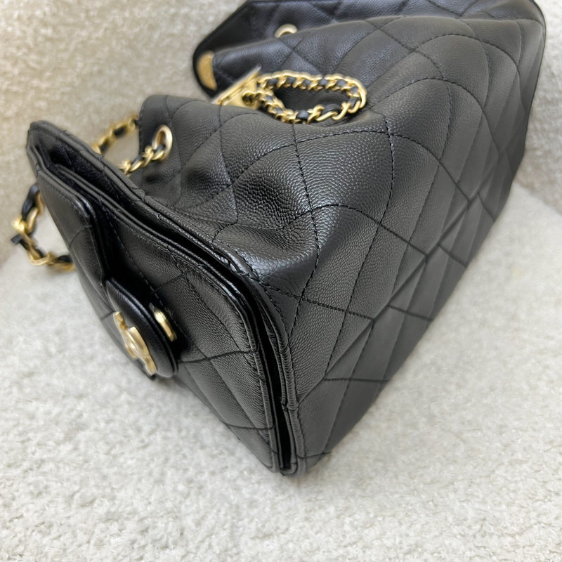 [Local Set - Nov 2025] Chanel 25 Mini Hobo Bag in Black Caviar and AGHW (Model: AS5631)