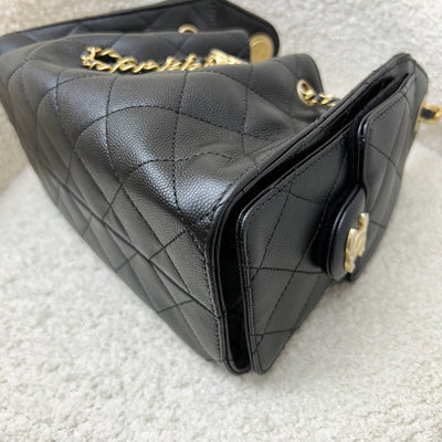 [Local Set - Nov 2025] Chanel 25 Mini Hobo Bag in Black Caviar and AGHW (Model: AS5631)
