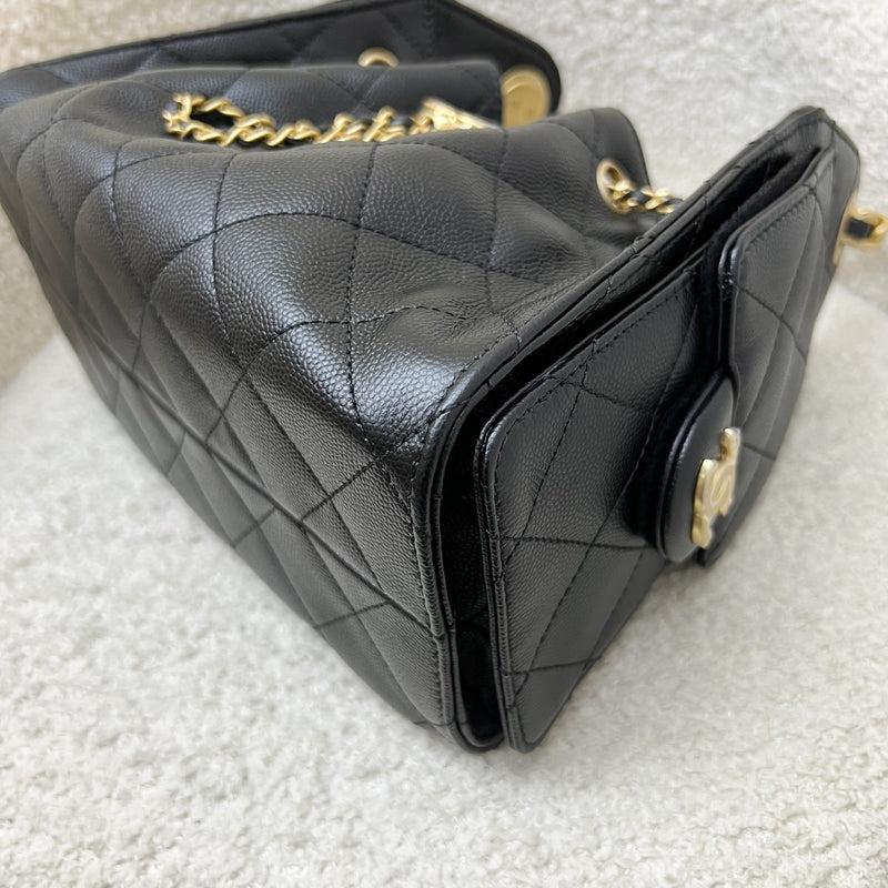 [Local Set - Nov 2025] Chanel 25 Mini Hobo Bag in Black Caviar and AGHW (Model: AS5631)