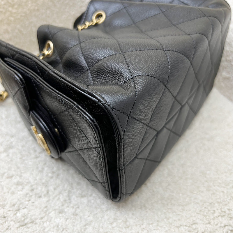 [Local Set - Nov 2025] Chanel 25 Mini Hobo Bag in Black Caviar and AGHW (Model: AS5631)