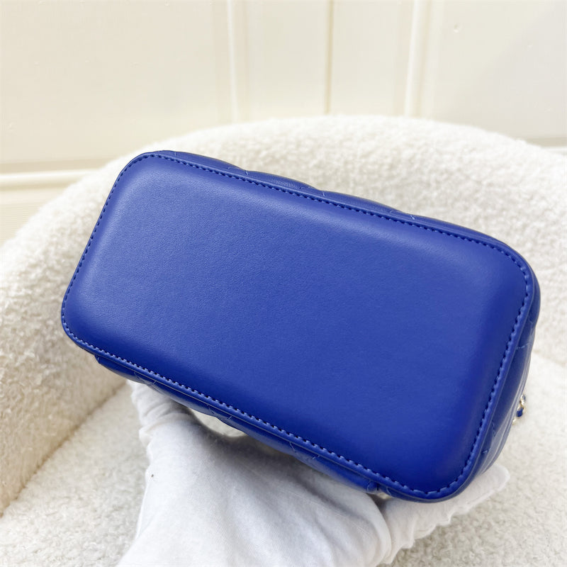 Chanel Top Handle Small Vanity in 21K Electric Blue Lambskin LGHW